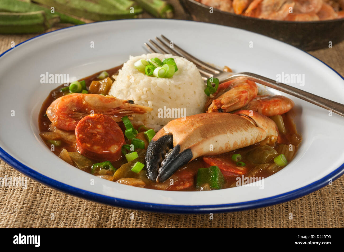 Crab and shrimp gumbo Louisiana Food Stock Photo Alamy