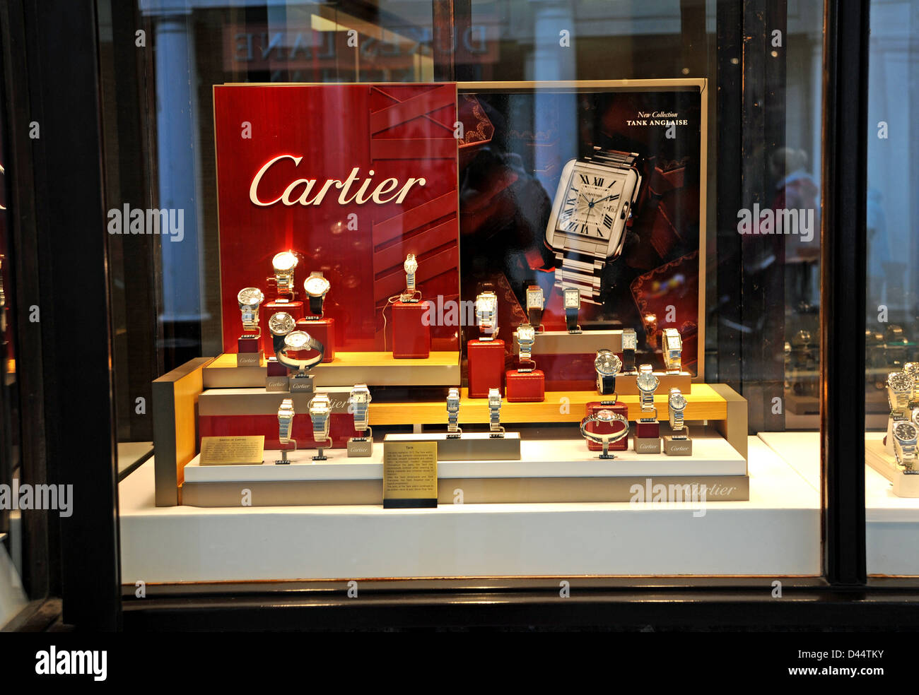 Cartier watch display in expensive 
