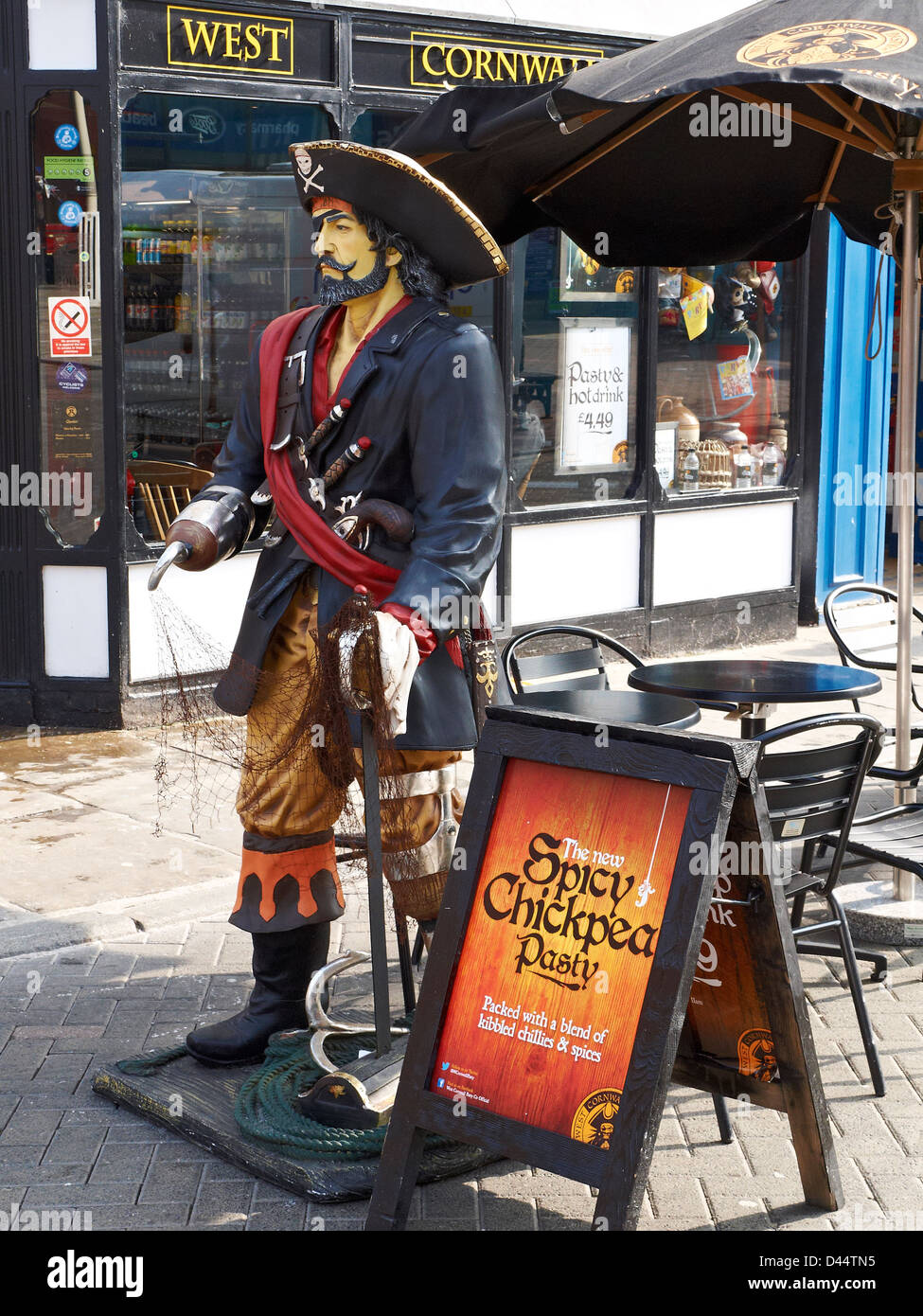 Pirate outside shop in Chester Cheshire UK Stock Photo Alamy