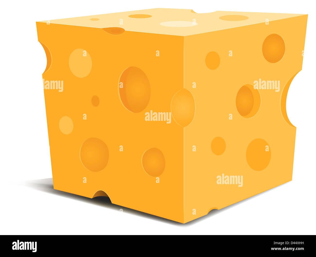 Illustration of a cartoon mouth watering piece of swiss cheese Stock