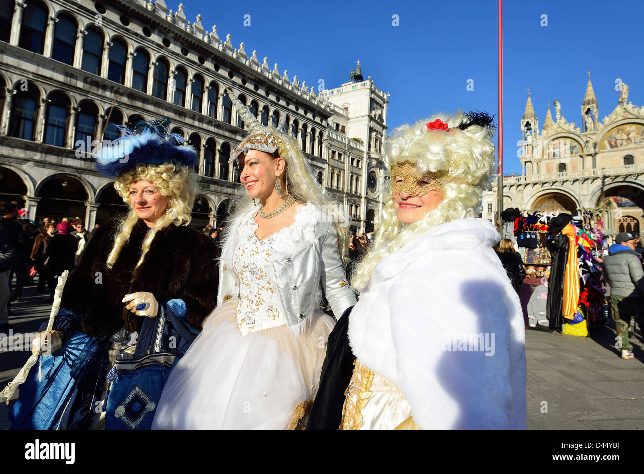 Masks and costumes during 2013 carnival at Venice; Veneto, Italy. Stock Photo