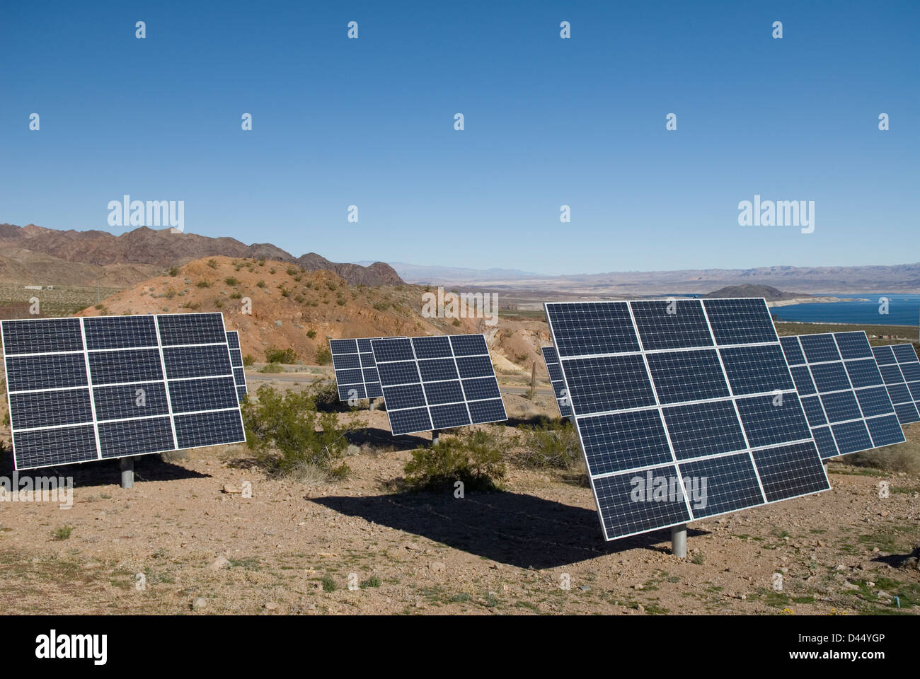 Solar panels Lake Mead Nevada USA Stock Photo Alamy