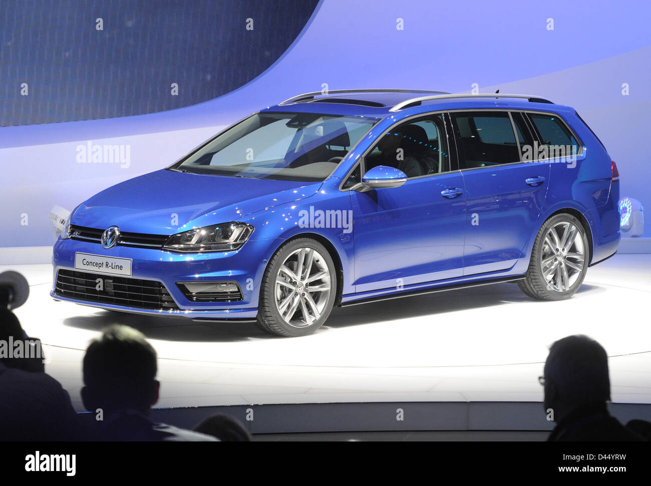 The new VW Golf Concept R-Line is on display during the first press day at  the 83th Geneva Motor Show in Geneva, Switzerland, 5 March 2013. Photo: Uli  Deck Stock Photo - Alamy