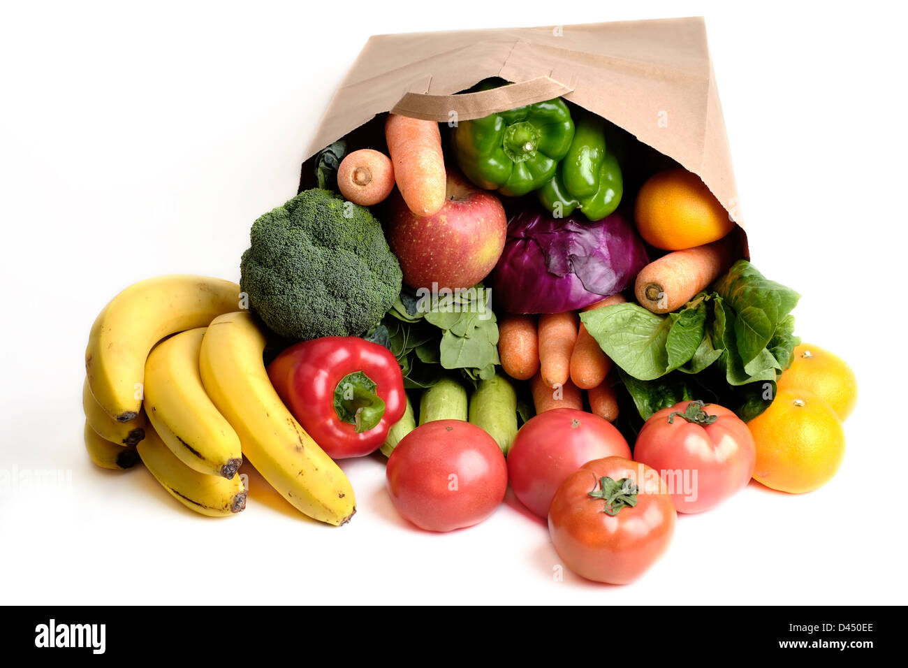 Fresh vegetables in a bag Stock Photo