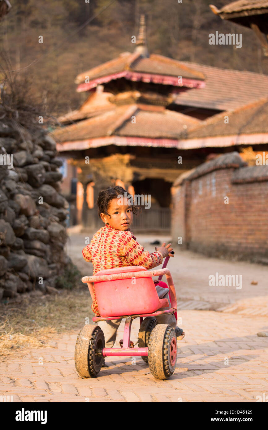 Young girl, Panauti village, near Kathmandu, Nepal Stock Photo