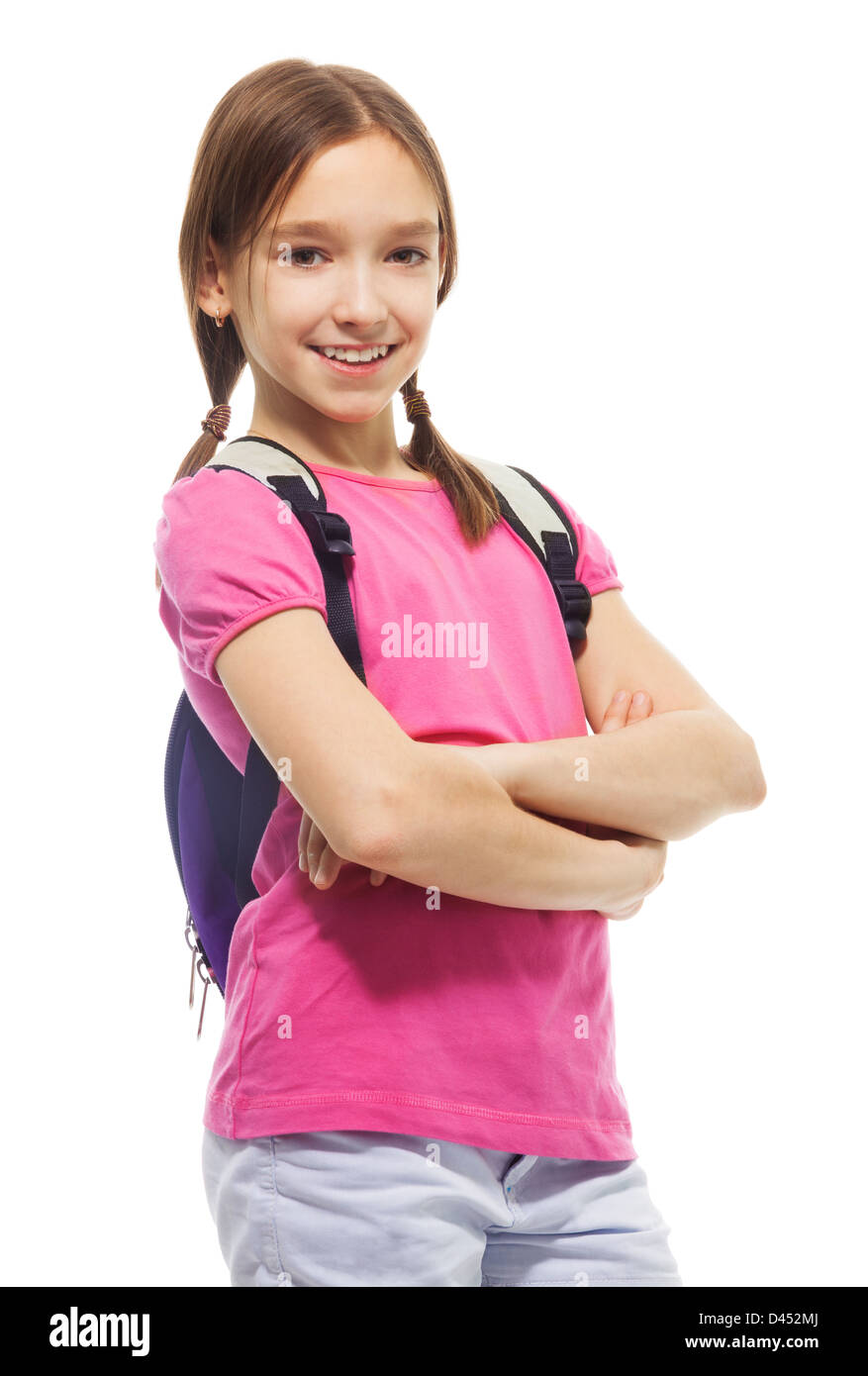 Child with backpack side view hi res stock photography and images