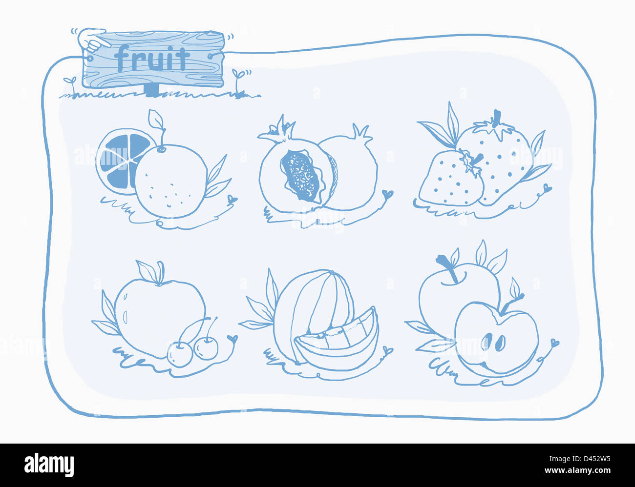 illustration icons related to fruit Stock Photo - Alamy