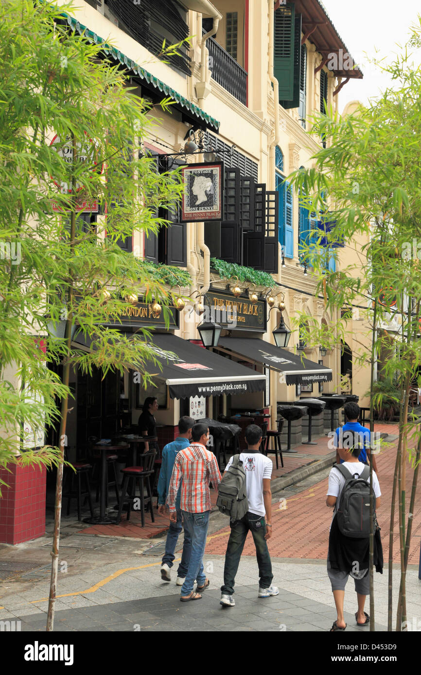Singapore, Boat Quay, people, bars, restaurants Stock Photo Alamy