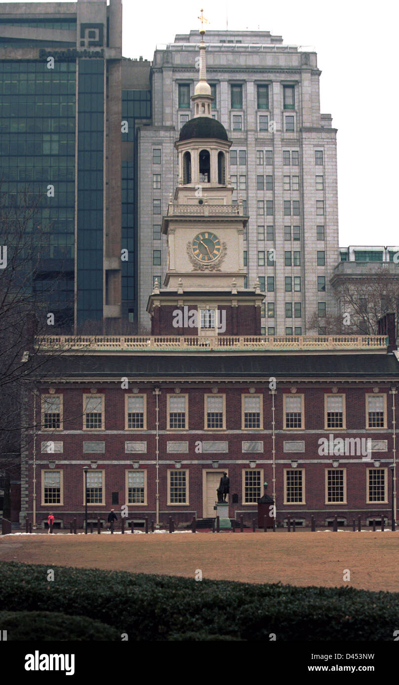 Independence Hall Philadelphia Pennsylvania USA, 1753 colonial legislature, Second Continental Congress, Liberty Bell, Stock Photo