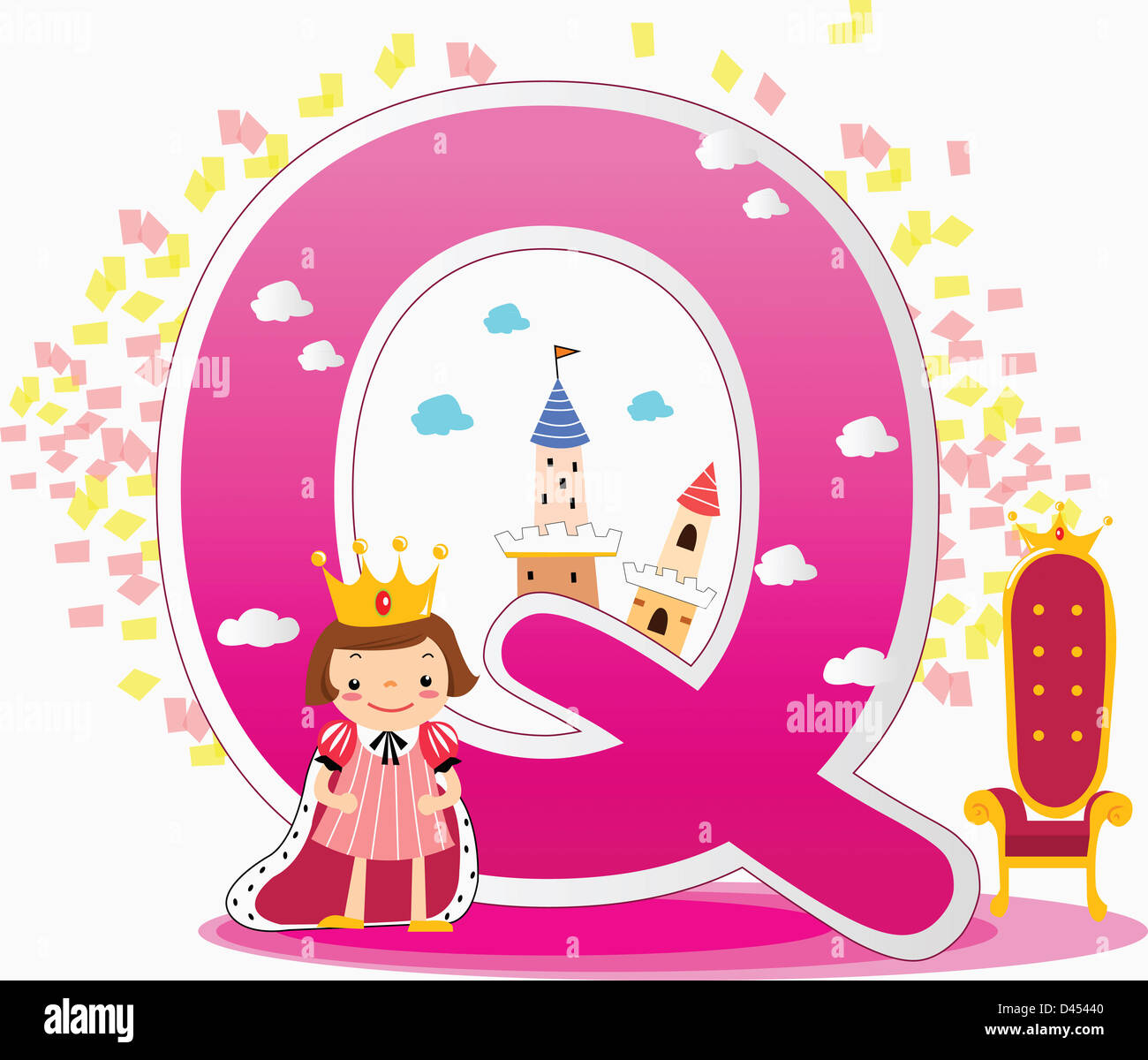 illustration related to letter Q Stock Photo - Alamy