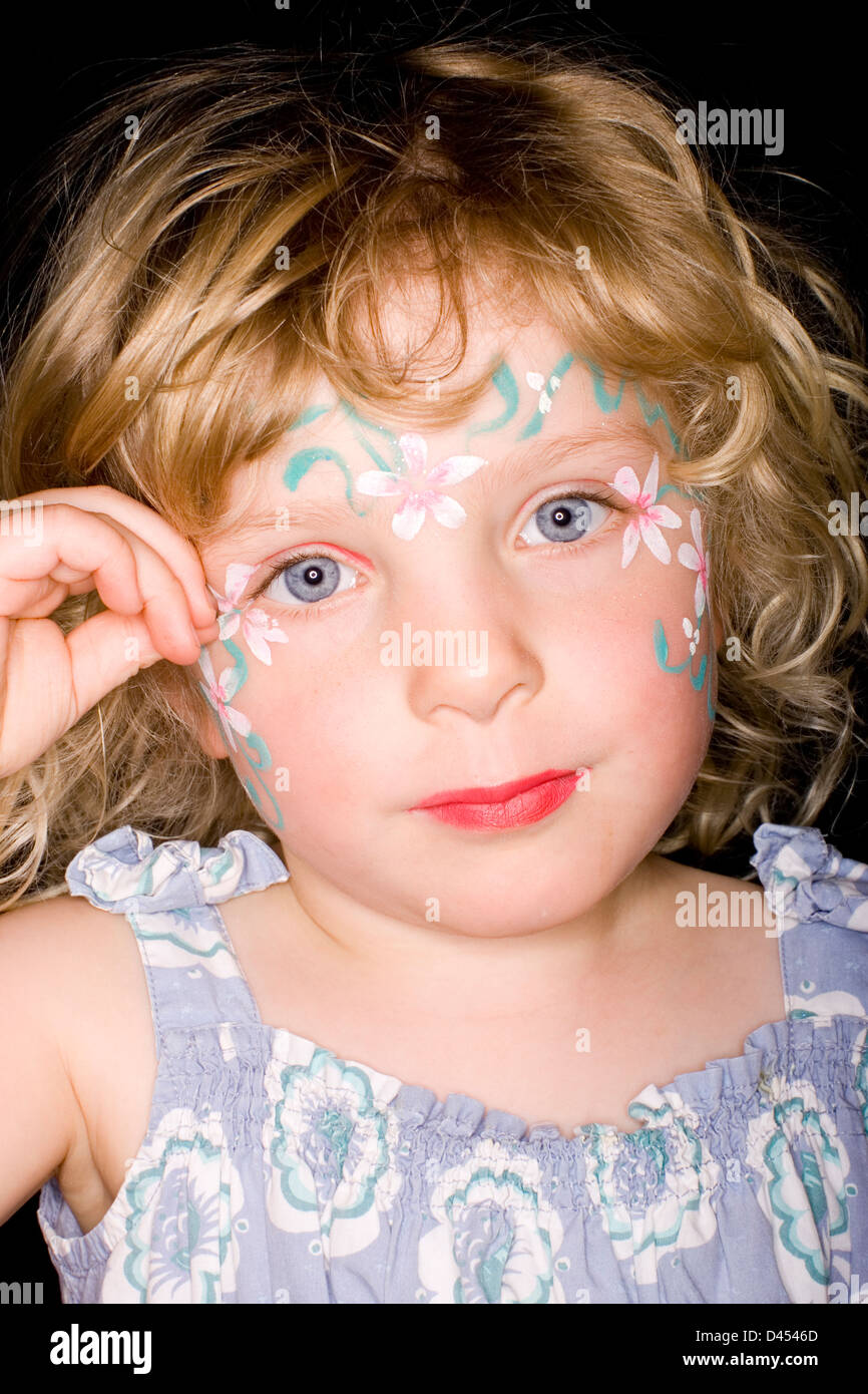 Girl with face paint, portrait Stock Photo Alamy