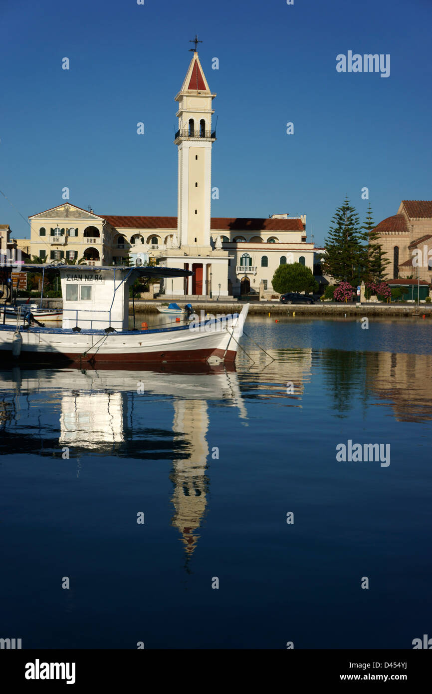 Dionysios Church ans Monastery at city Zakynthos, island Zakynthos, Greece Stock Photo