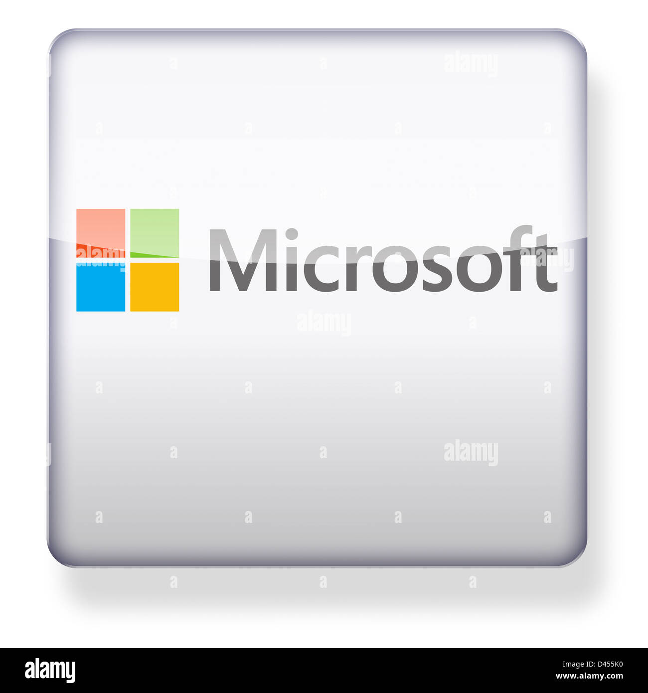 Microsoft logo as an app icon. Clipping path included. Stock Photo