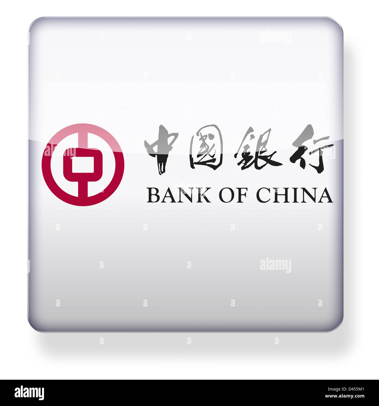 Bank of China logo as an app icon. Clipping path included. Stock Photo