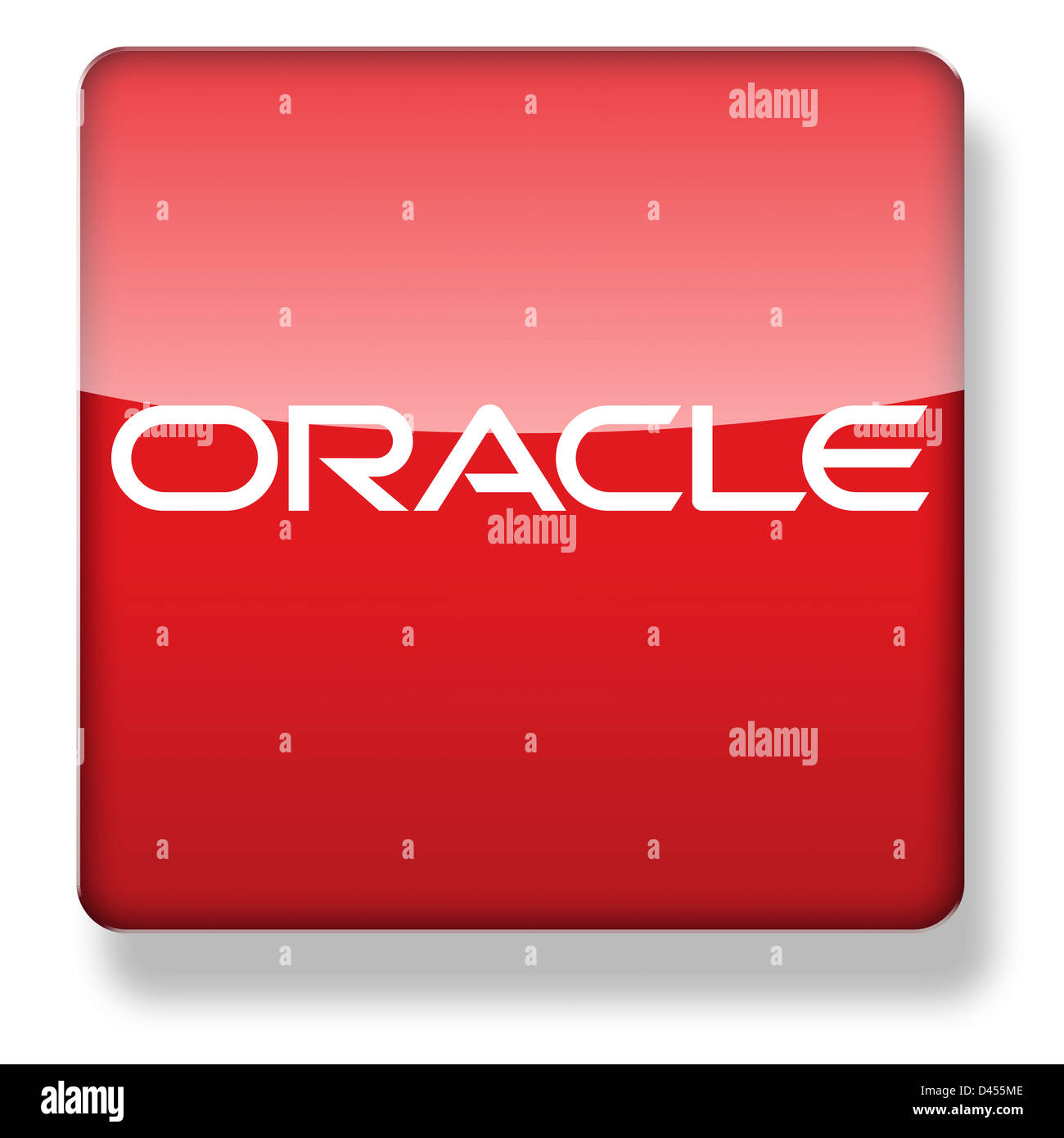 Oracle logo as an app icon. Clipping path included. Stock Photo