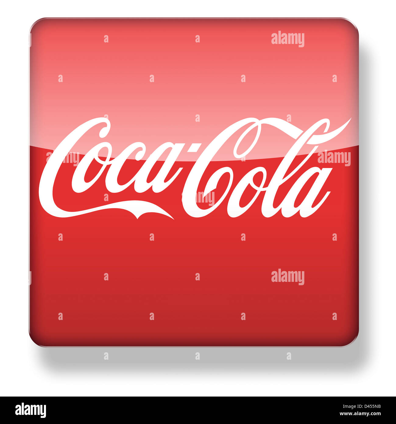 Coca Cola logo as an app icon. Clipping path included. Stock Photo