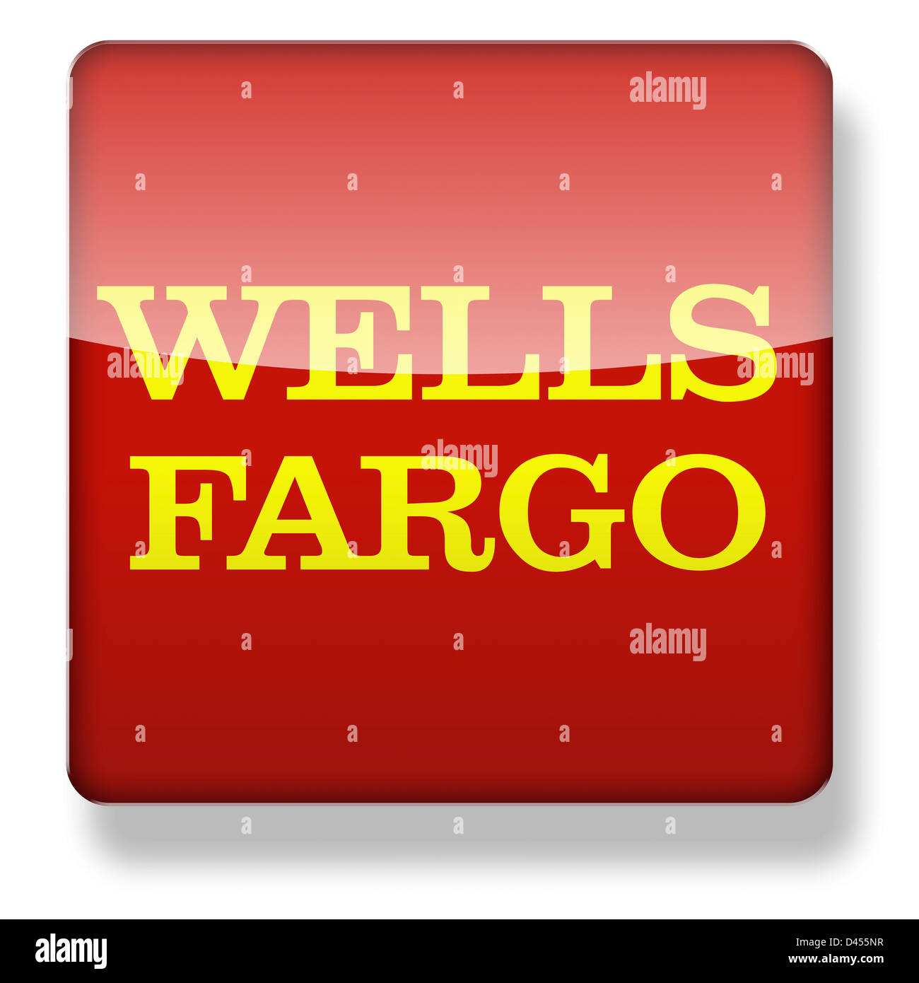 Wells Fargo logo as an app icon. Clipping path included. Stock Photo