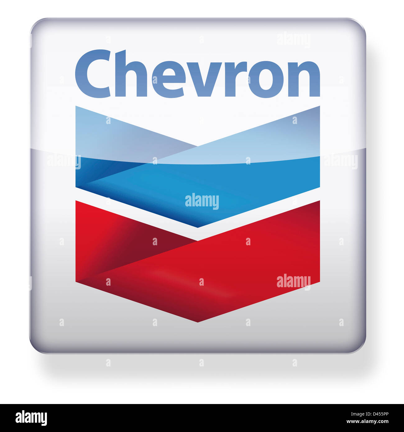 Chevron logo as an app icon. Clipping path included. Stock Photo