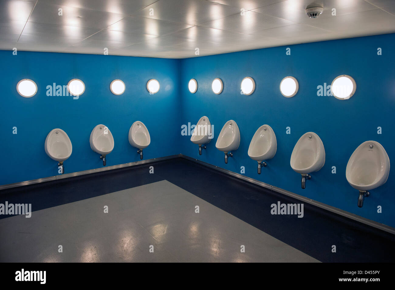 Modern gentlemen's urinals, The Lowry Centre, Salford, UK Stock Photo