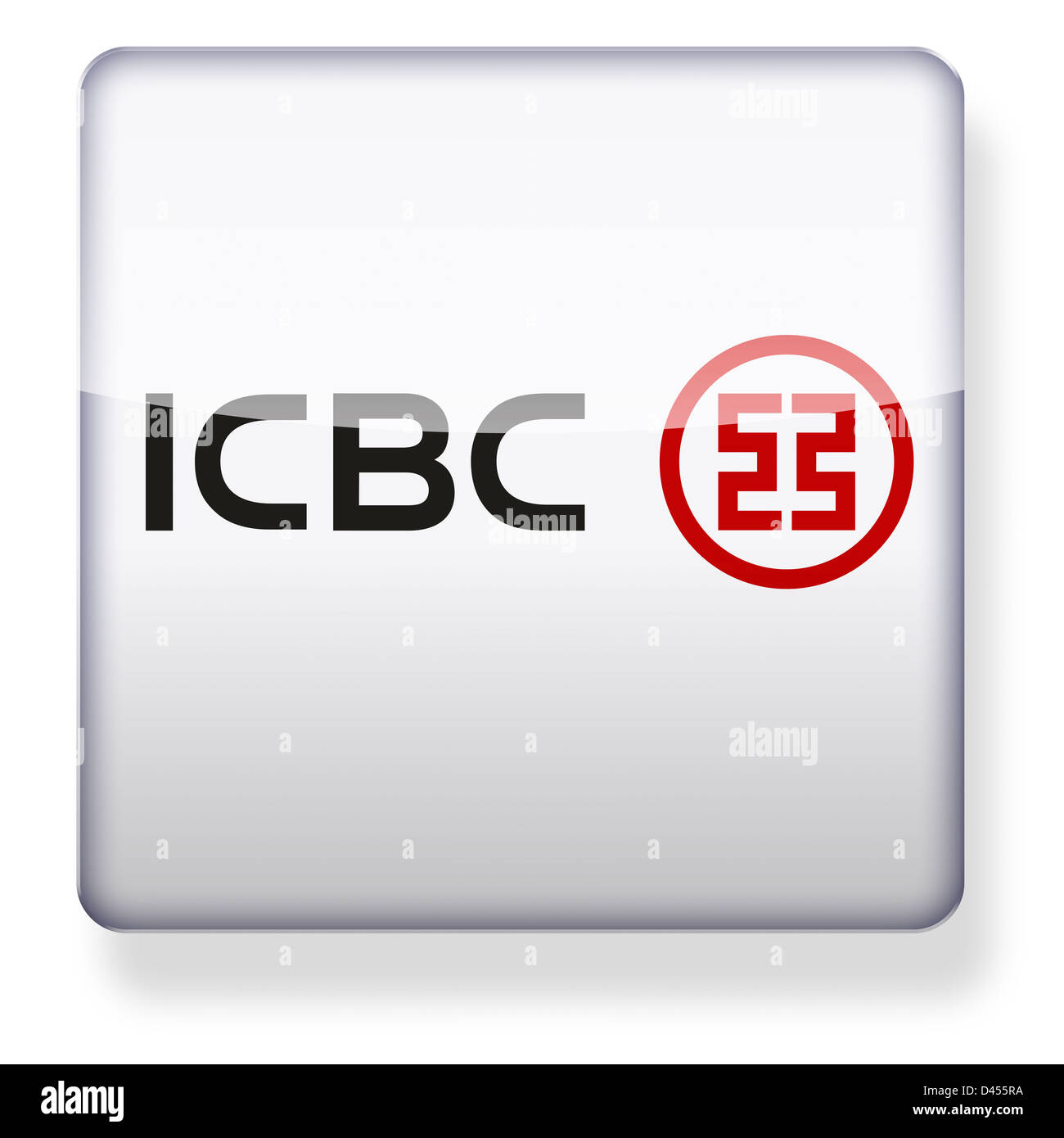 Industrial and Commercial Bank of China logo as an app icon. Clipping path included. Stock Photo