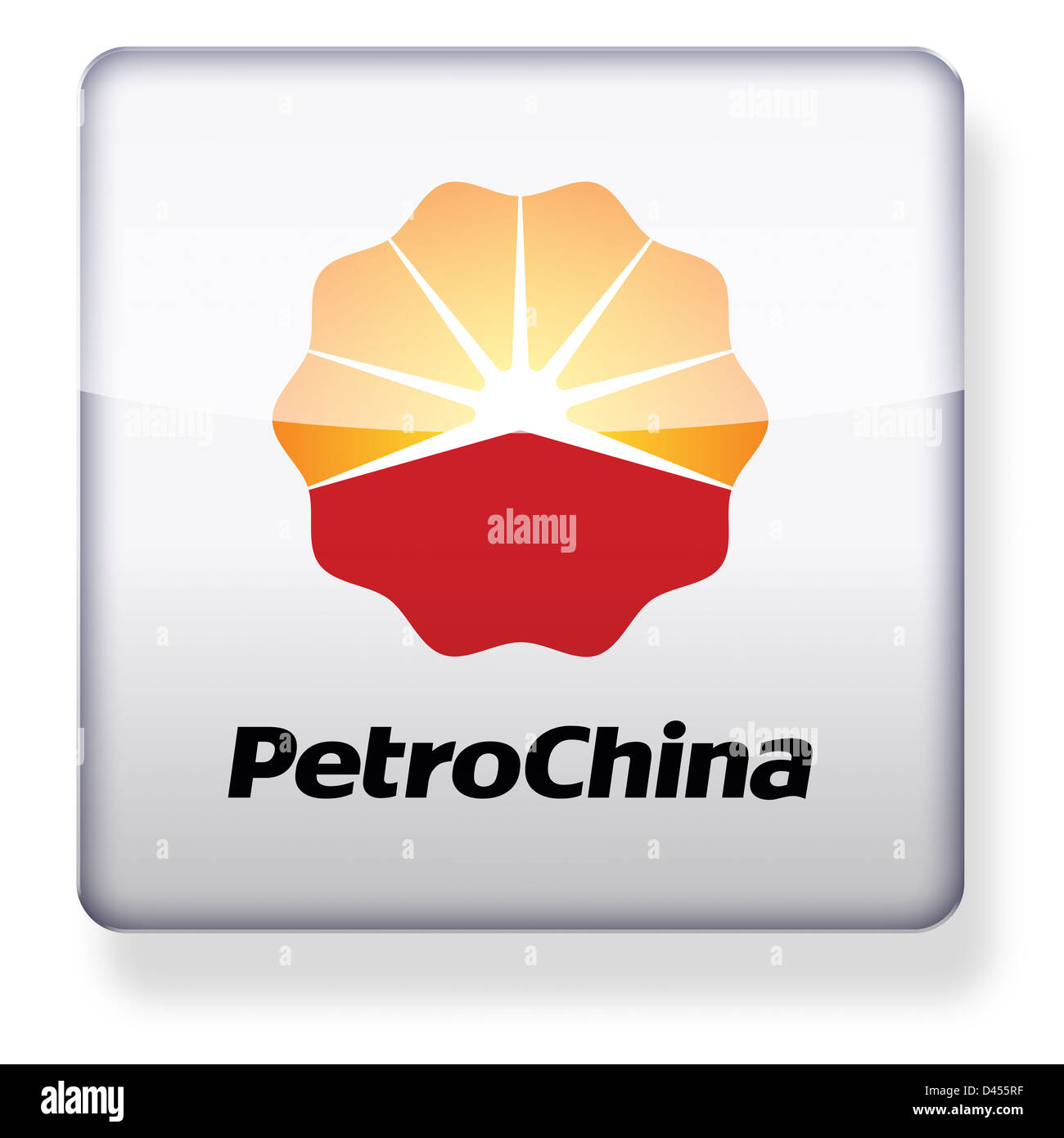 PetroChina logo as an app icon. Clipping path included. Stock Photo