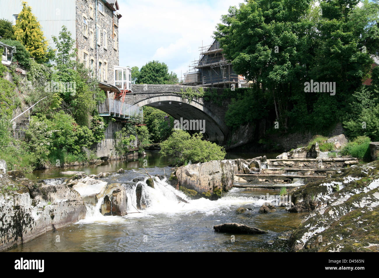 Salmon ladder River Wye falls Rhayader Powys Wales UK Stock Photo Alamy