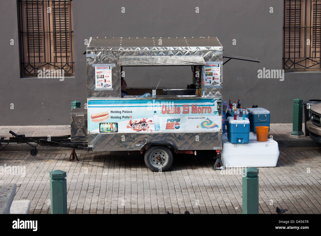 San Juan Food Cart, San Juan, Puerto Rico Stock Photo