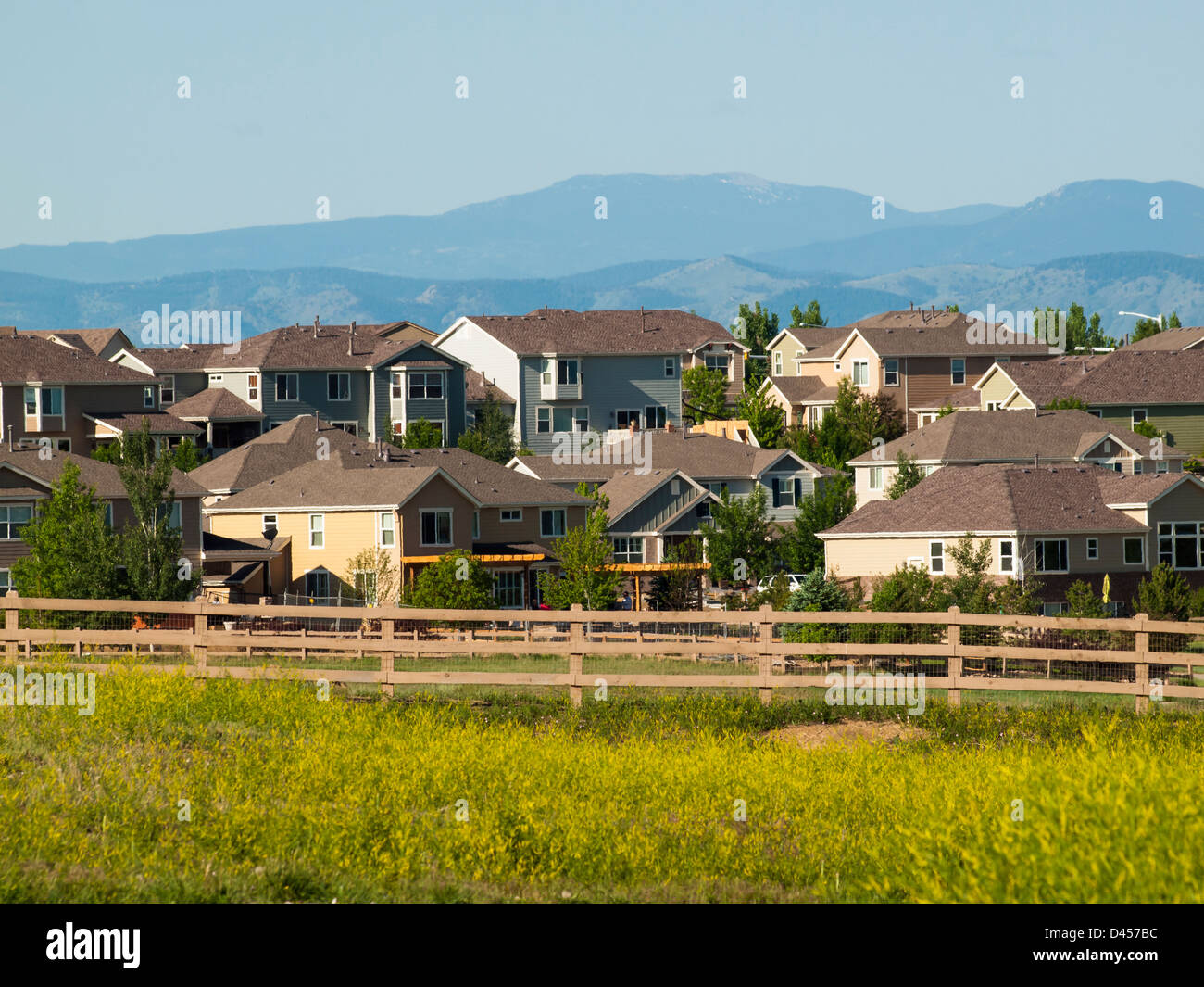 Suburban subdivision in town of Erie, Colorado Stock Photo Alamy