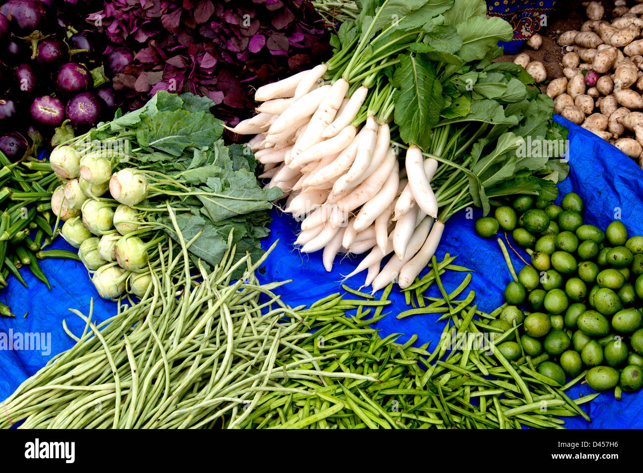 Vegetables for sale at the Friday Market in Mapusa, Goa, India Stock