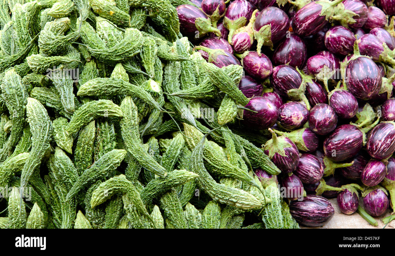 Vegetables for sale at the Friday Market in Mapusa, Goa, India Stock