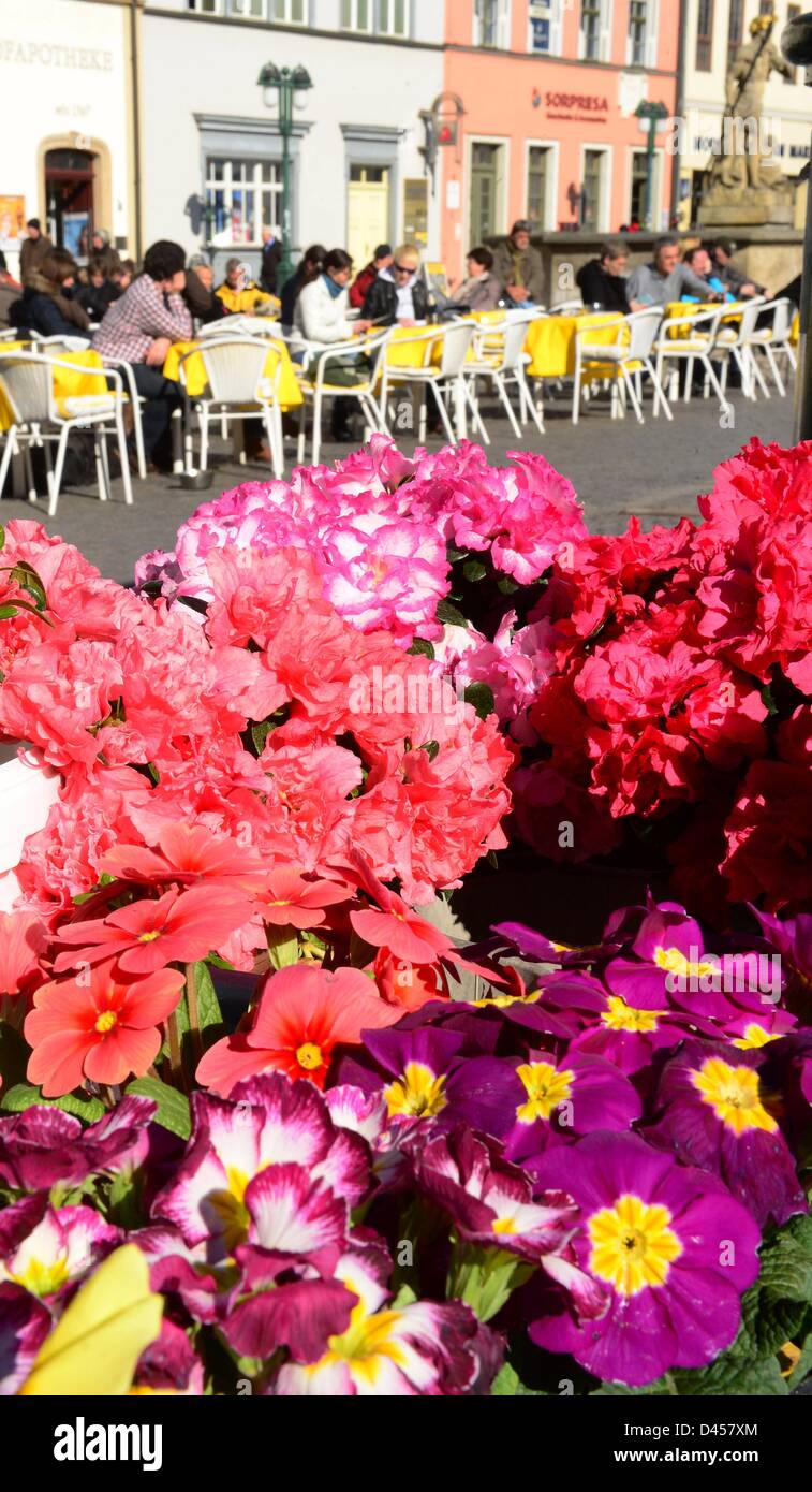 German Spring Market Residents and visitors to the city enjoy the spring-like weather while ...