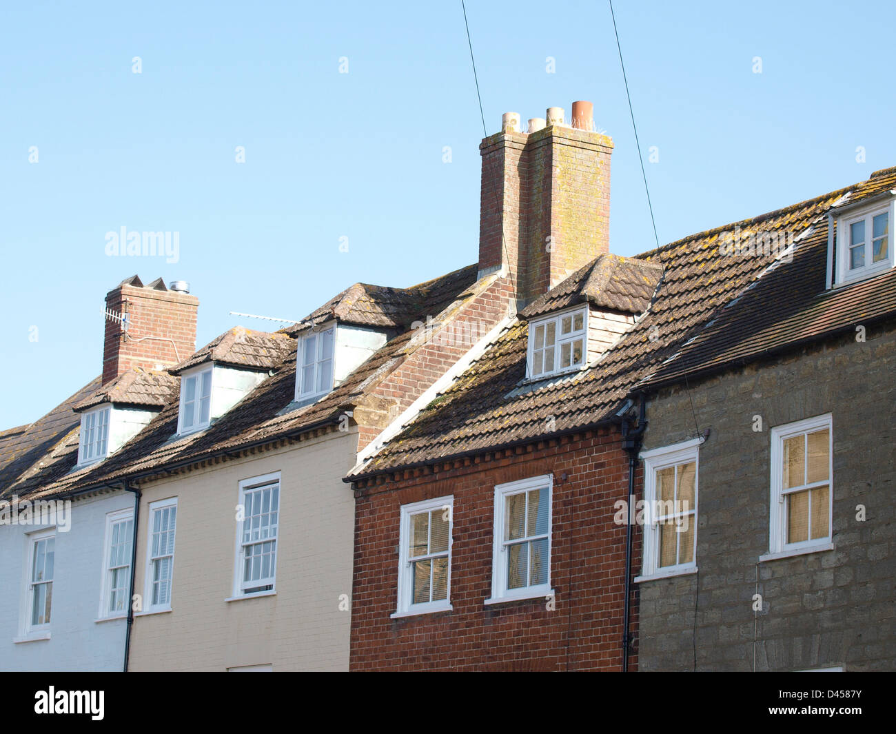 row of terraced houses in Bridport Stock Photo Alamy