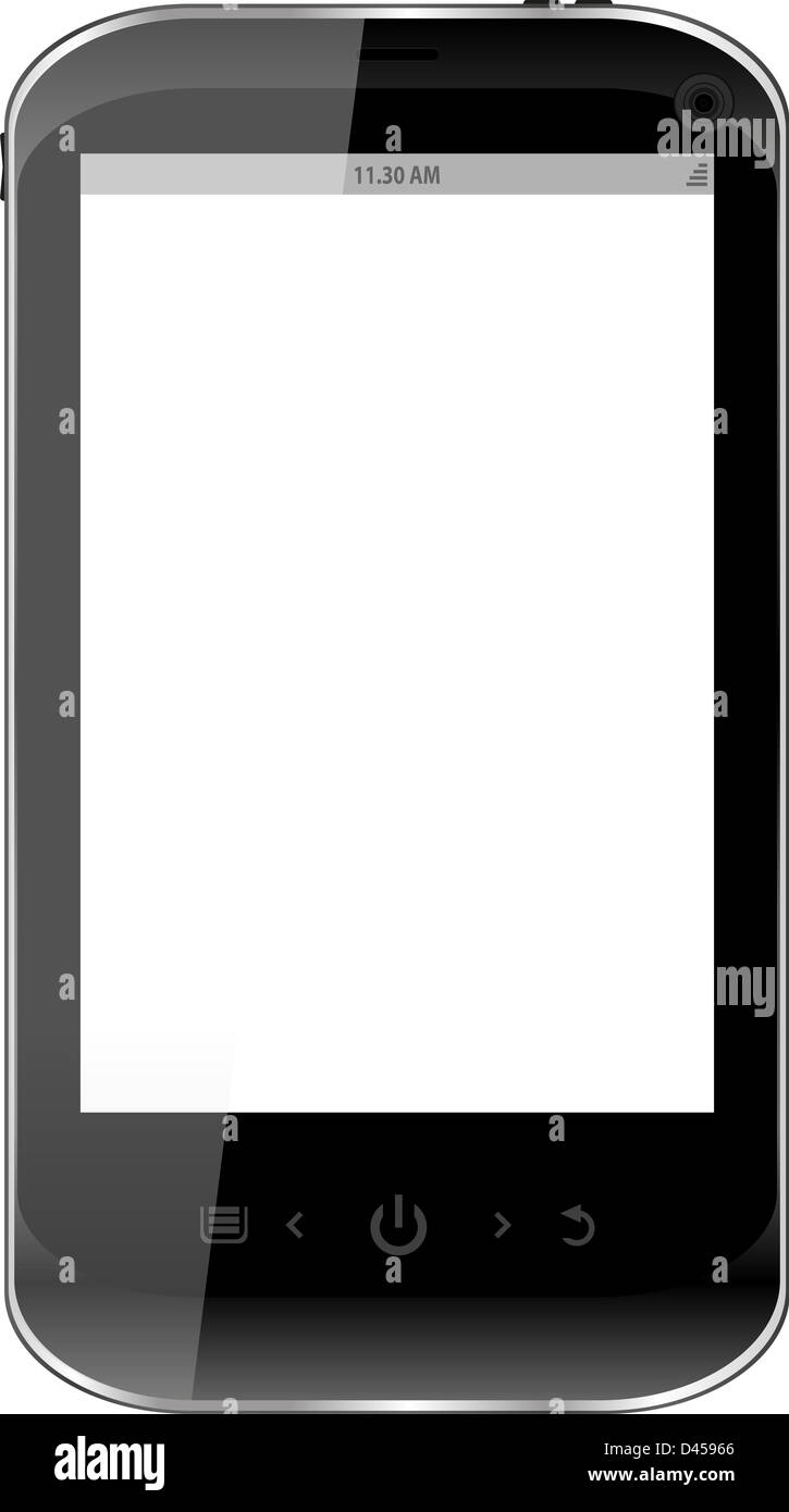 Black smartphone isolated on white background iphone Stock Photo