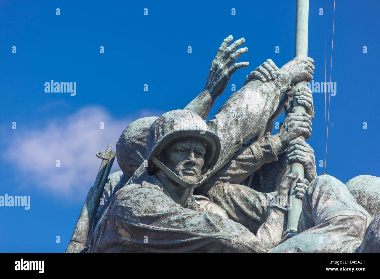 ARLINGTON, VIRGINIA, USA - Iwo Jima U.S. Marine Corps War Memorial in Rosslyn, a military memorial statue. Stock Photo
