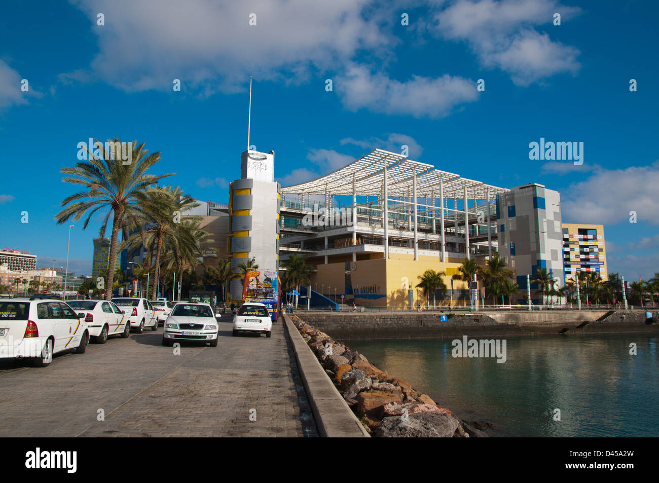 Taxis outside El Muelle shopping centre by the port Las Palmas de Gran  Canaria city Gran Canaria island the Canary Islands Spain Stock Photo -  Alamy