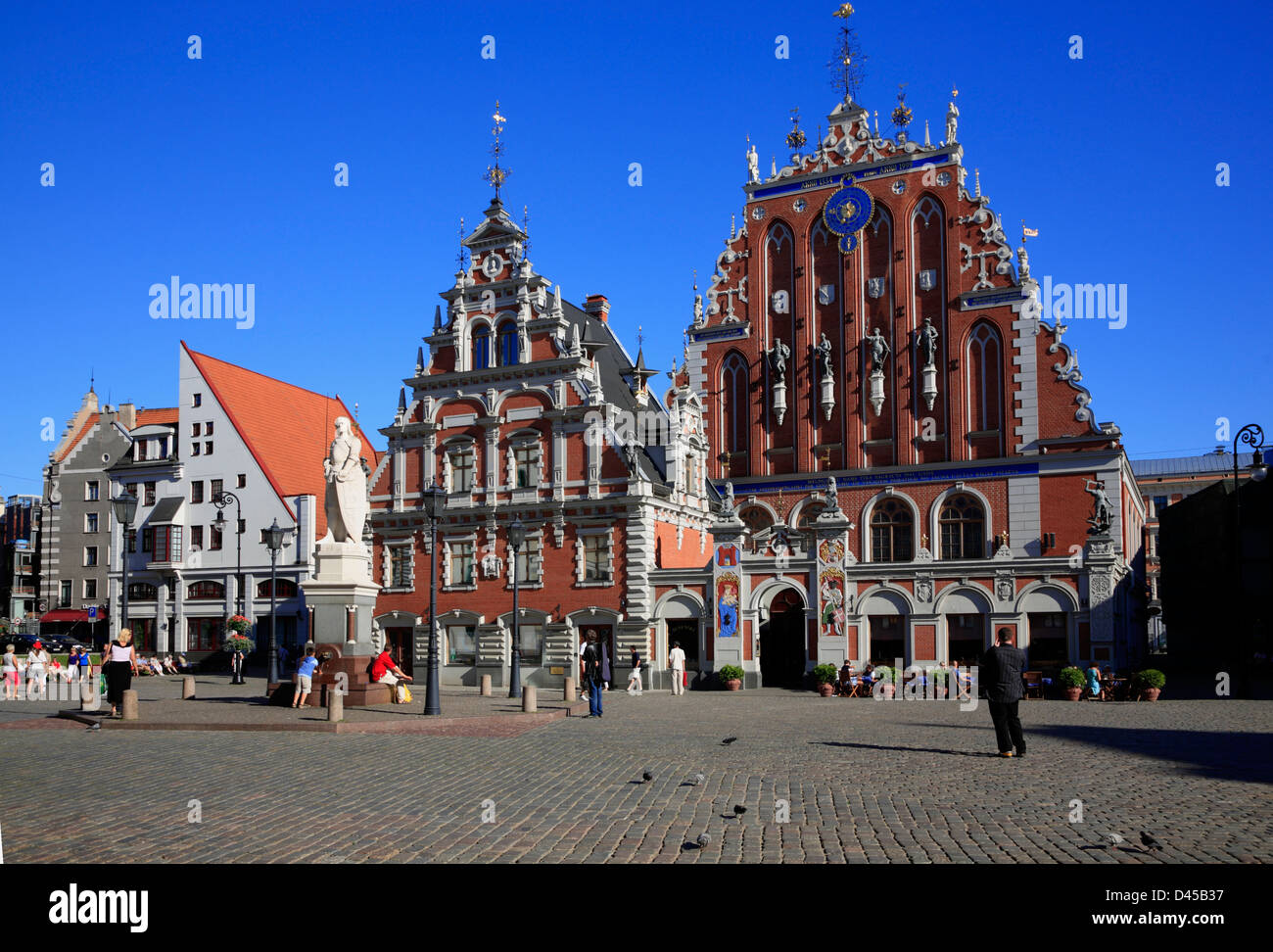 House of the Blackheads at the Town Hall Square in Riga, Latvia Stock Photo