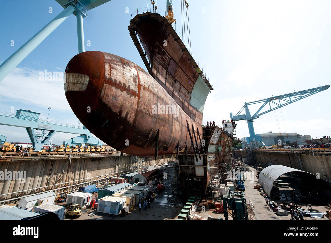The final keel section of the USS Gerald R. Ford (CVN 78), the next ...