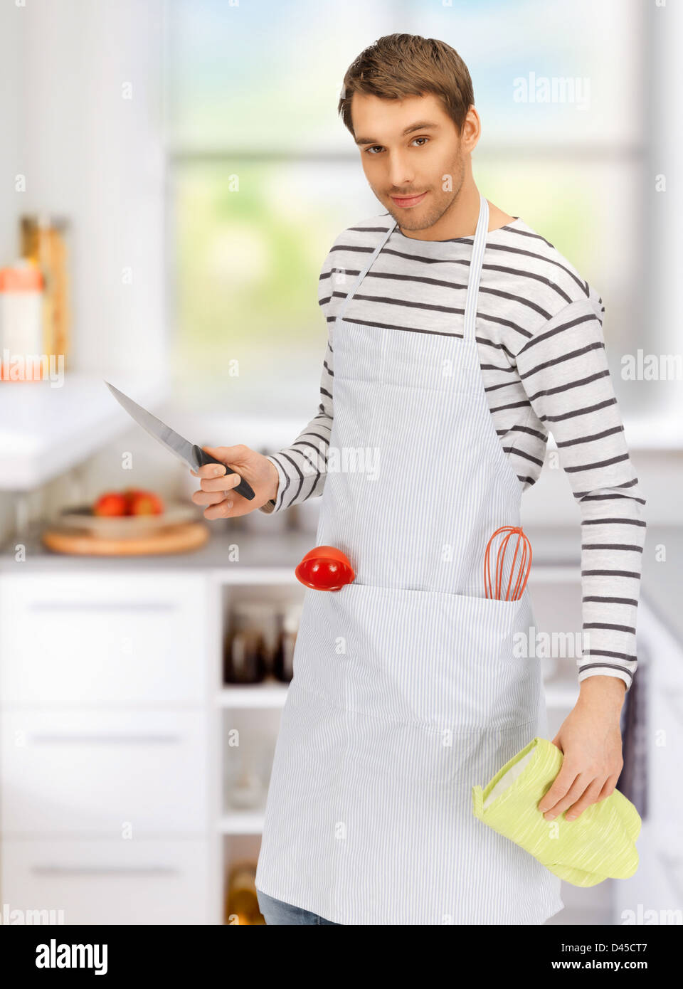 handsome man with knife Stock Photo - Alamy