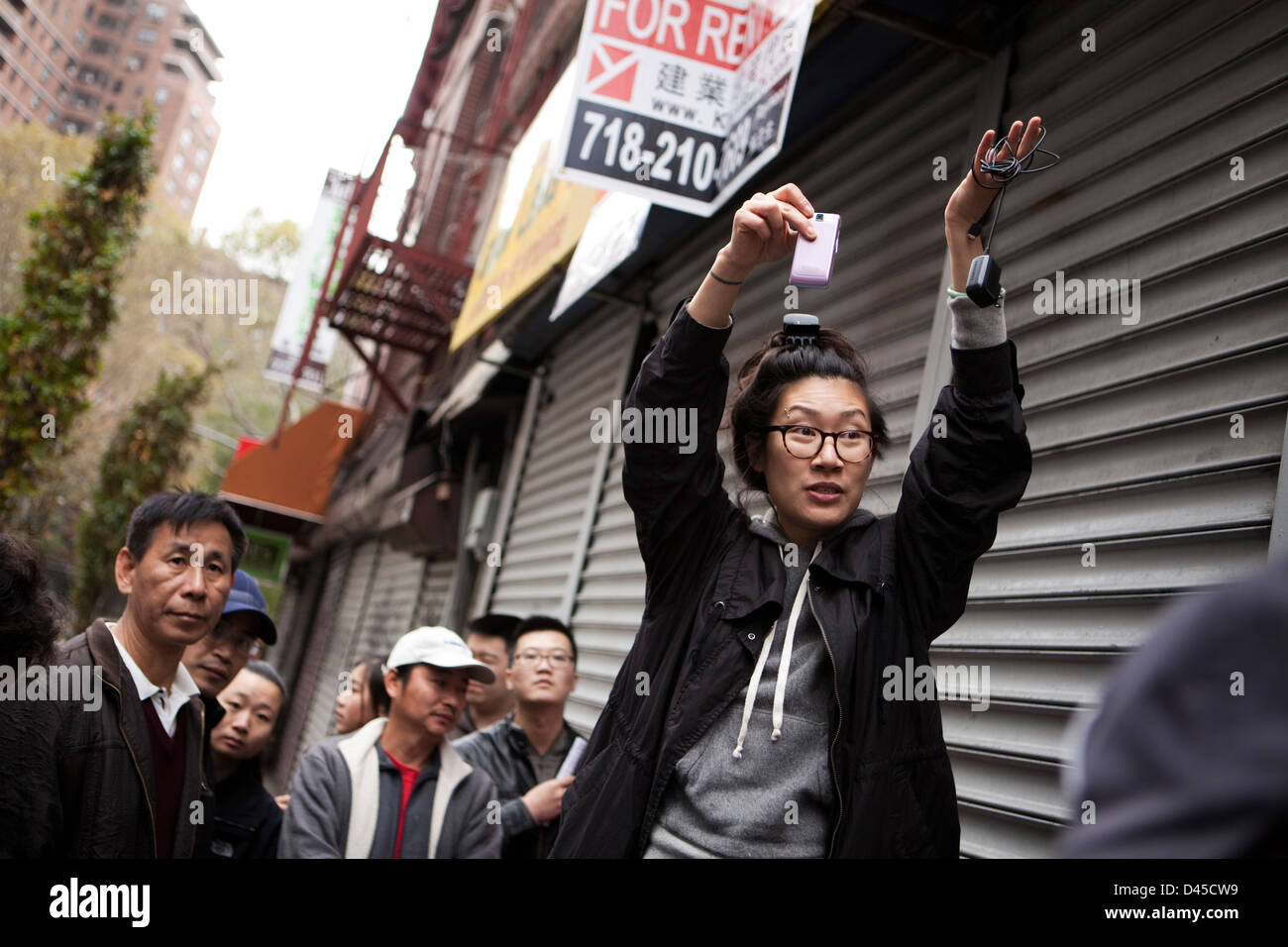 NYC Chinatown Sandy aftermath Stock Photo