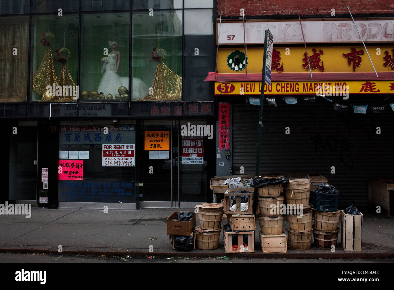 NYC Chinatown Sandy aftermath Stock Photo