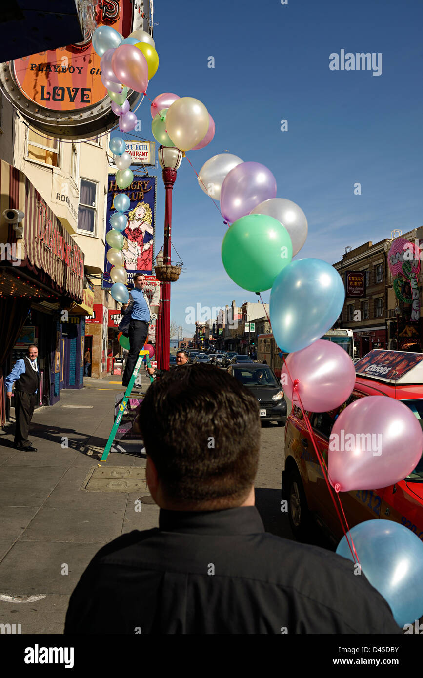 north beach broadway balloons san francisco Stock Photo Alamy