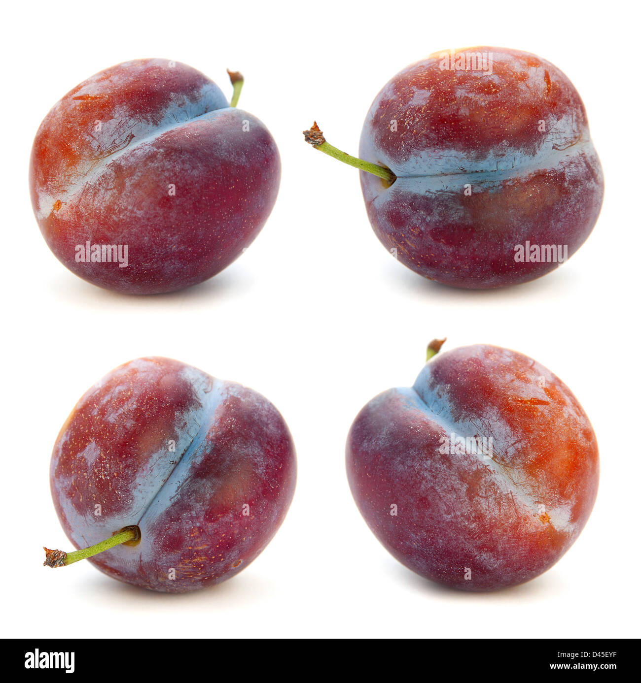 Plum fruit isolated on white background Stock Photo