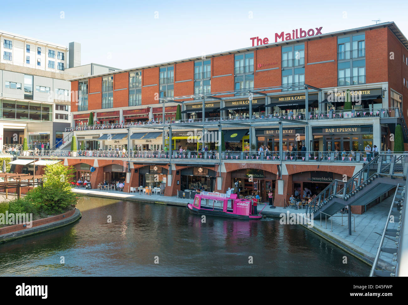 The Mailbox, canalside bars and restaurants, Birmingham Stock Photo Alamy