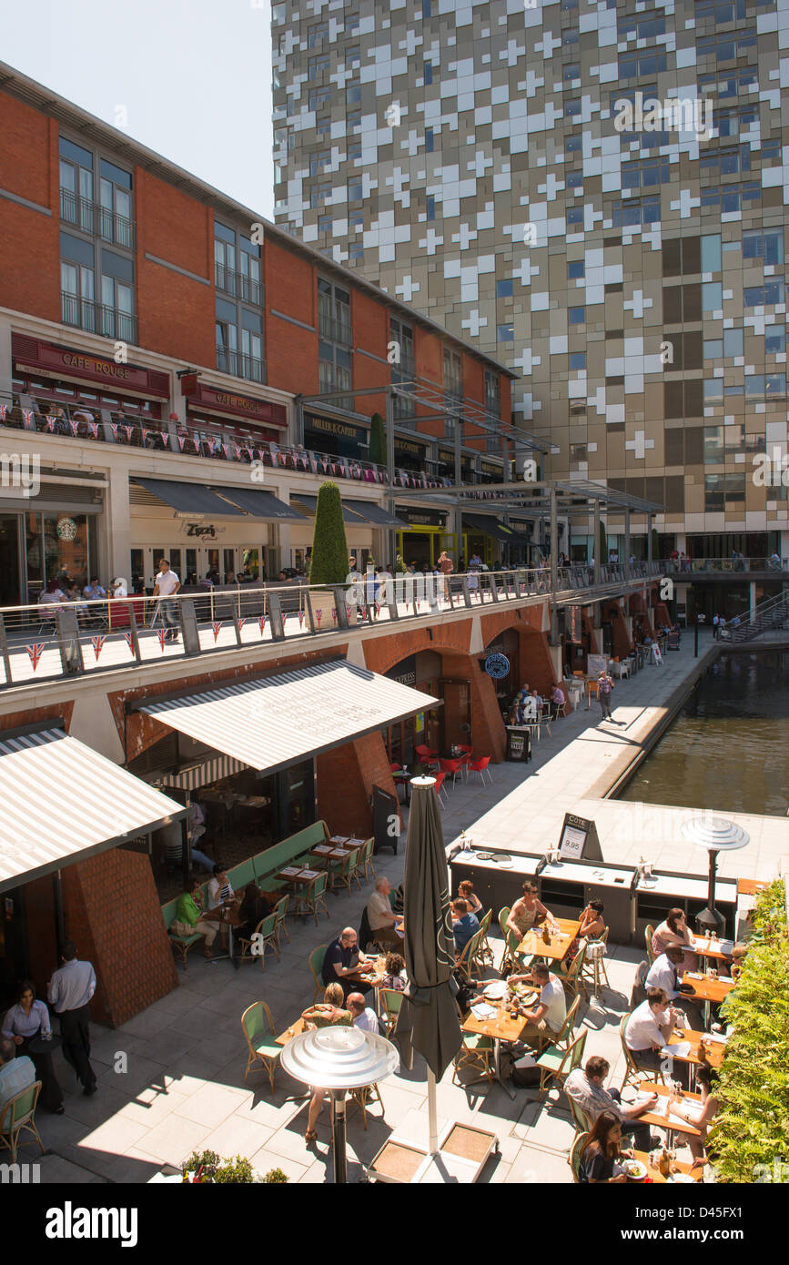 The Mailbox, canalside bars and restaurants, Birmingham Stock Photo Alamy