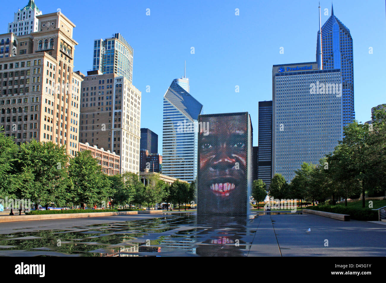 The Crown Fountain, Millenium Park, Chicago, Illinois, United states Stock Photo