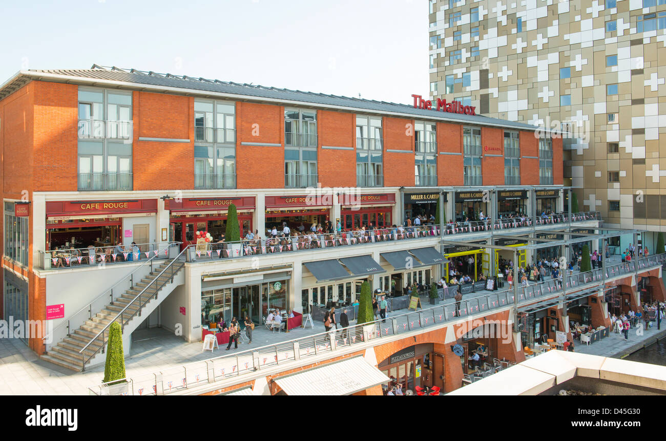 The Mailbox, canalside bars and restaurants, Birmingham Stock Photo Alamy