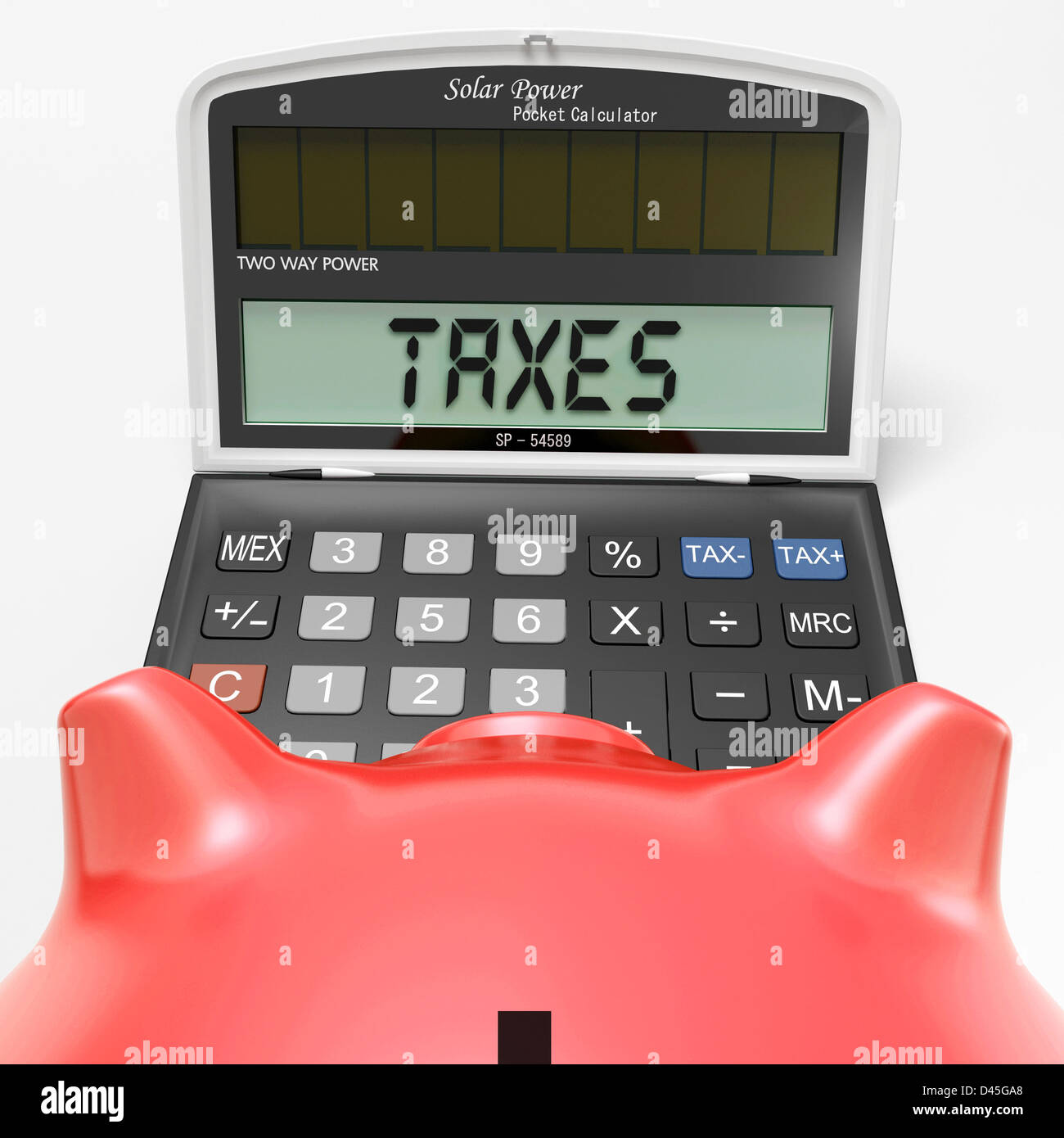 taxes-on-calculator-showing-hmrc-return-due-stock-photo-alamy