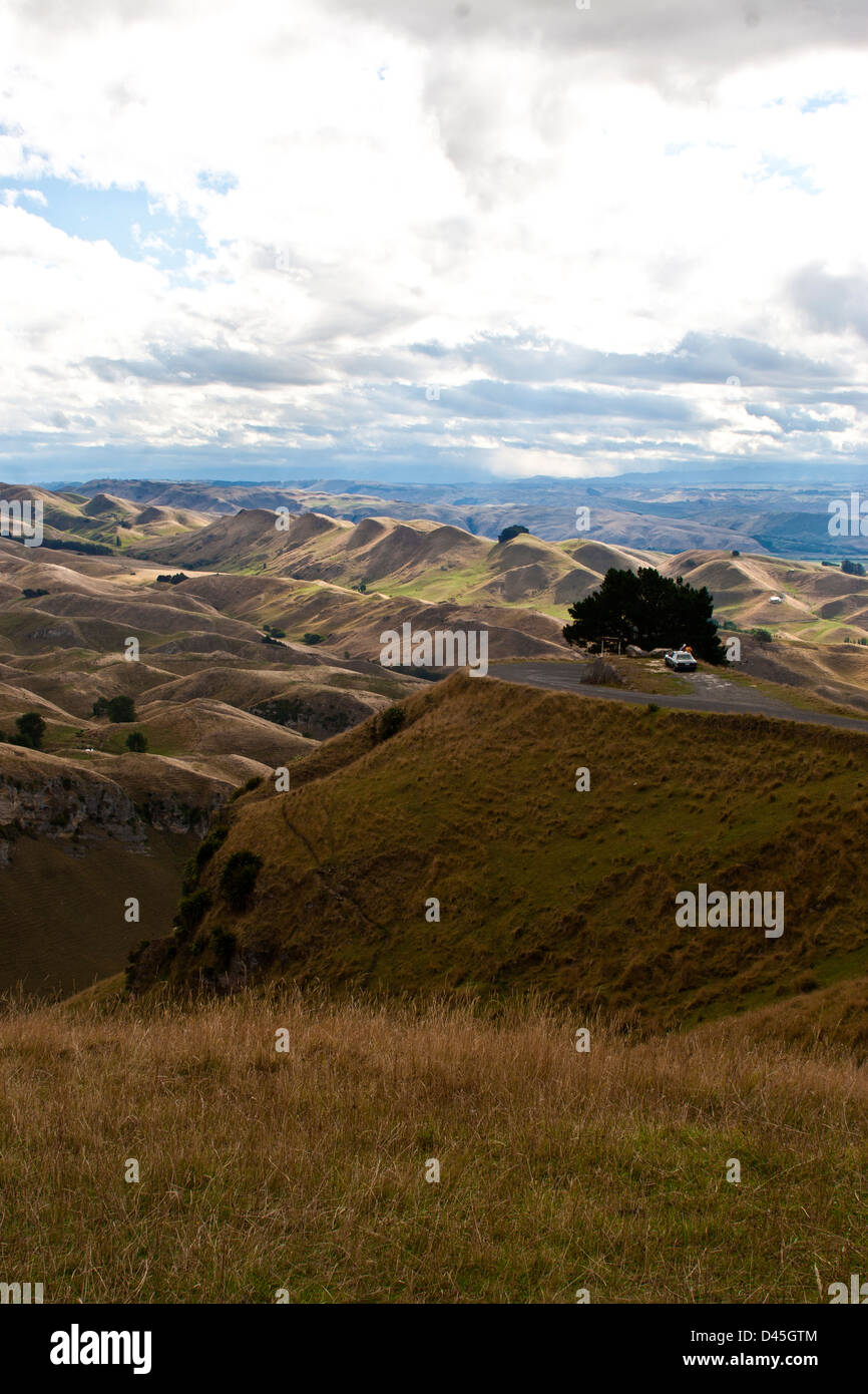 View of the hills below Te Mata Peak near Hawkes Bay, New Zealand Stock Photo