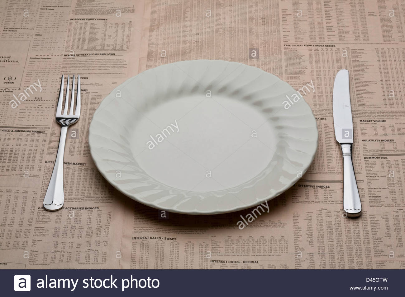 Empty Plate Knife And Fork High Resolution Stock Photography and Images