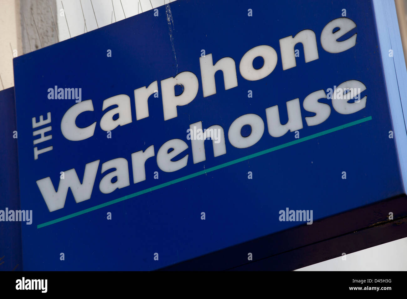 Sign for mobile phone shop Carphone Warehouse. Stock Photo